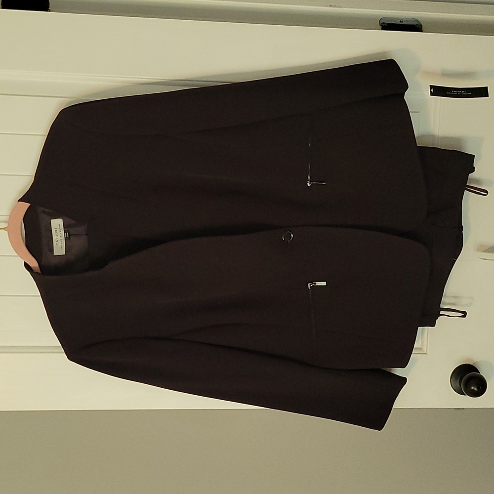 New Tahari Eggplant pantsuit